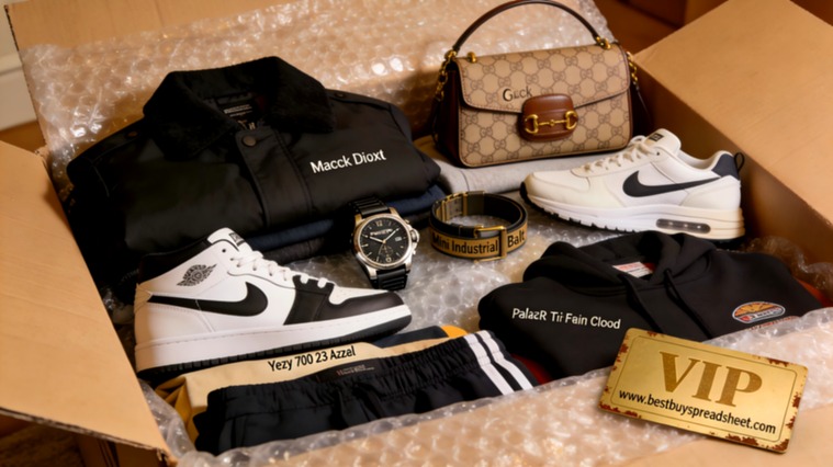 CNFans community haul — Jordan 1, designer bags, streetwear flatlay